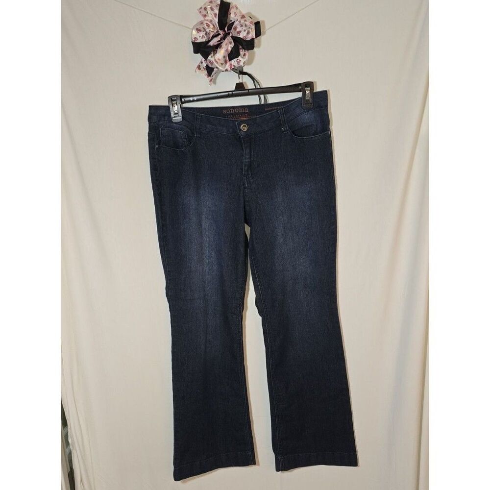 Sonoma Dark Indigo Flared Jeans Size 14 RN# 88083